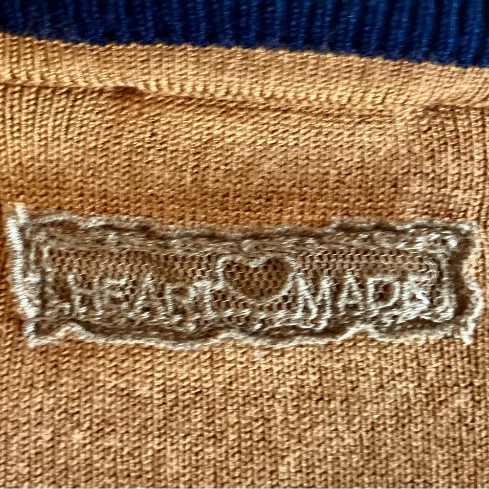 NWT Shopbop HEARTMADE Julie Fagerholt Kyrit Colorblock Sweater L Camel/Navy/Pink - Picture 6 of 16